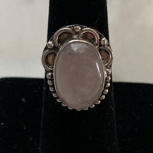2020 Chic Silver Ring with Pink Stone